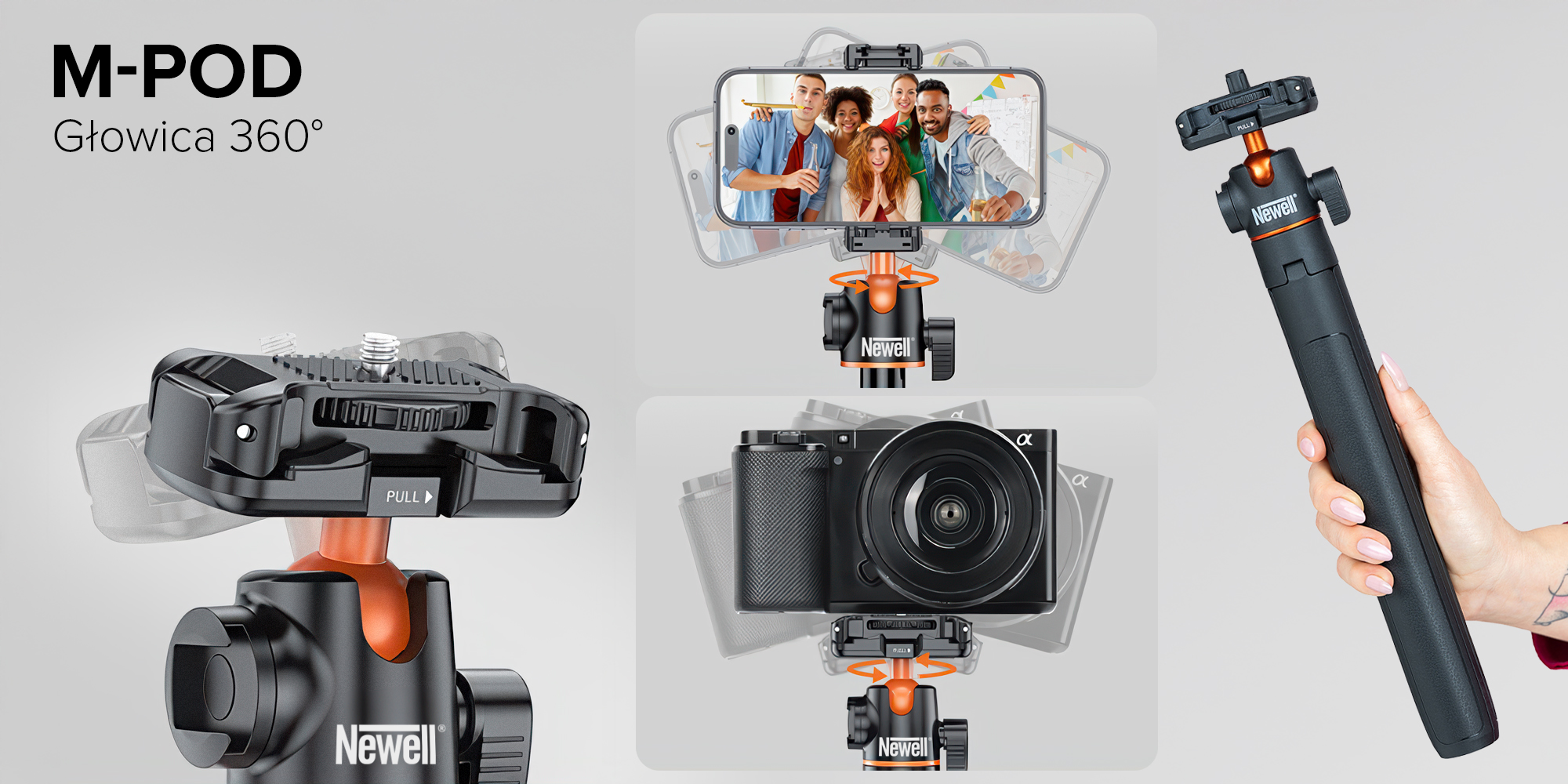 Statyw Newell z funkcją monopodu M-Pod